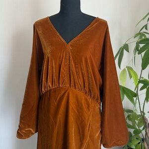Brown Velvet Anthropologie Dress (X Large)